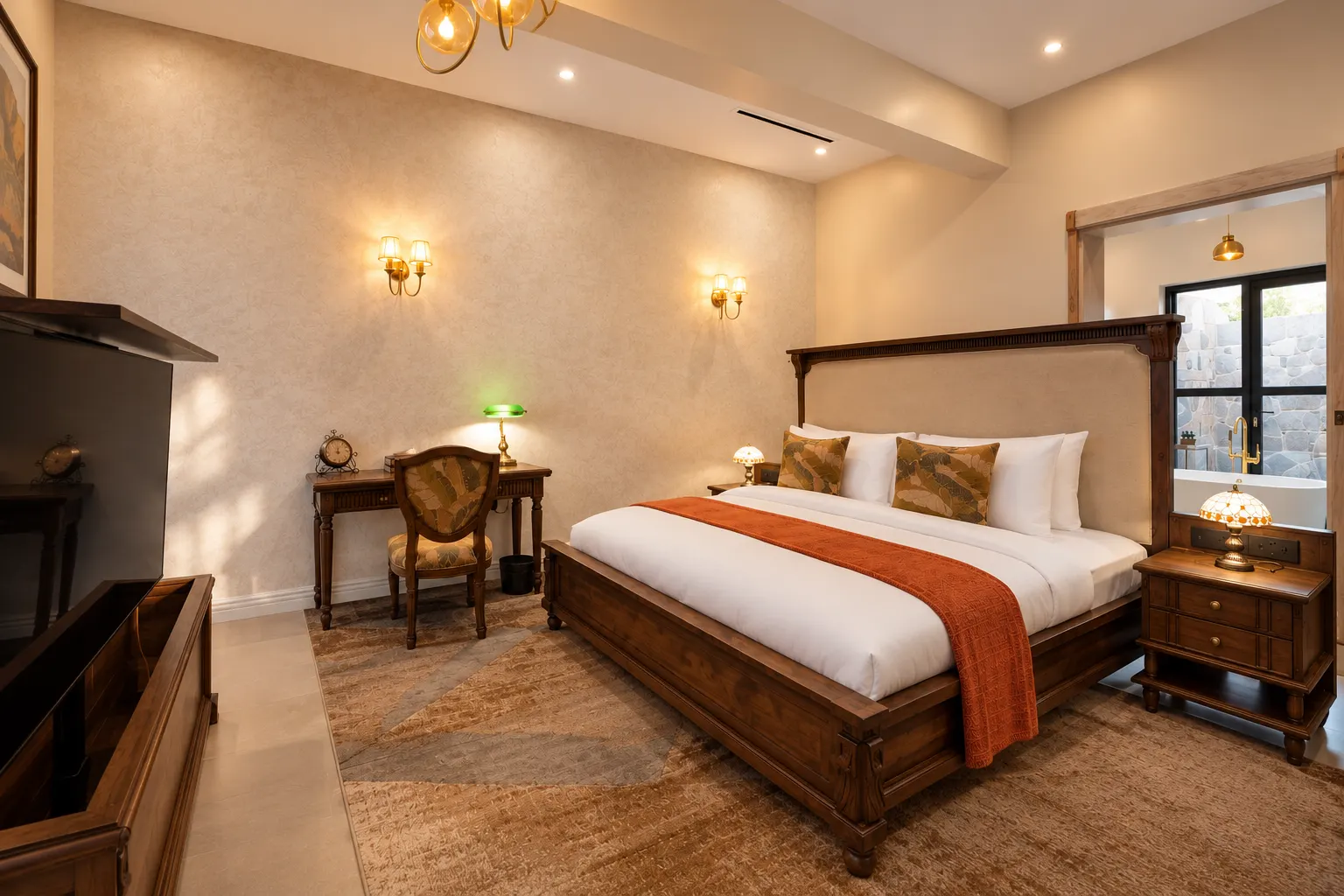 The Pavilion Room, set apart from the main house with its own sitting room.