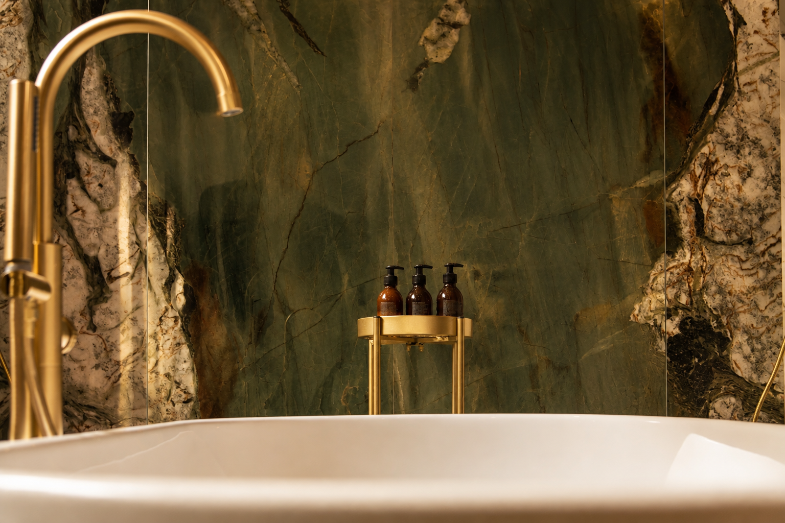 The hammam at Haile: a stone bench and warm light.